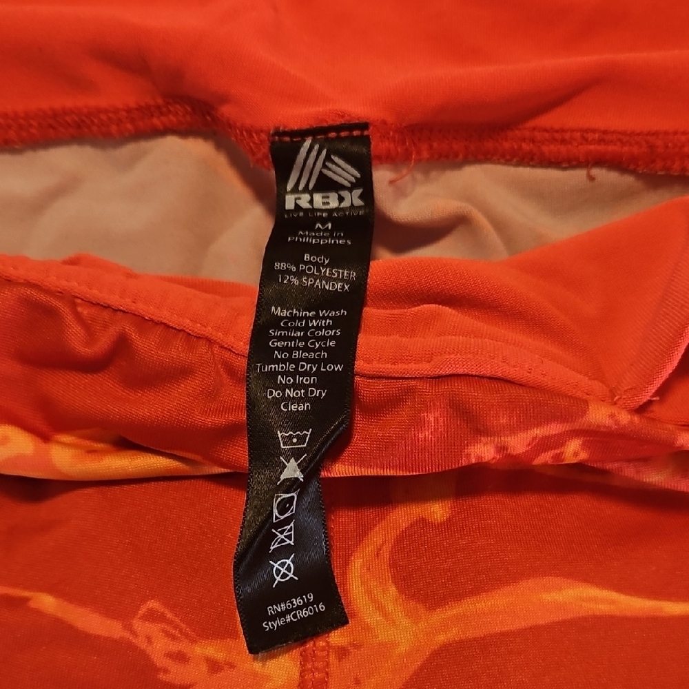 RBX Orange and Red Activewear Capri Leggings - Picture 2 of 4